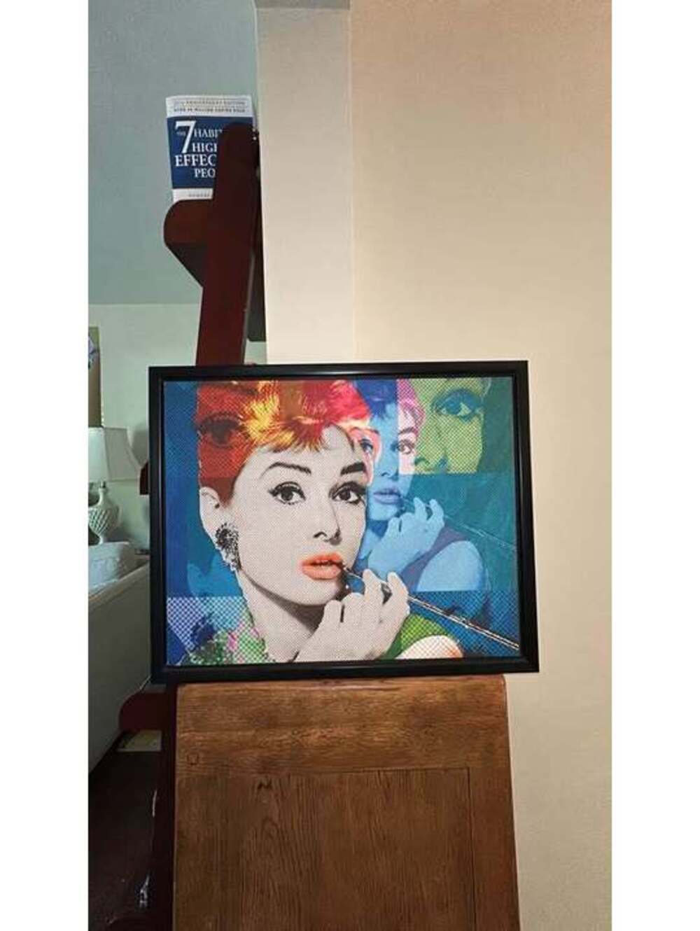 Audrey Hepburn on Canvas Pixelated Breakfast at Tiffanys' Framed Giclee Art